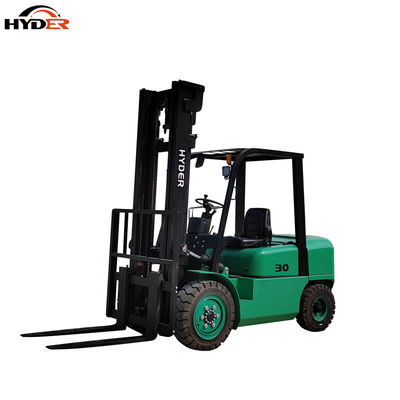 3t 3m Four Wheel Electric Pallet Forklift Truck with Solid Tires and 500mm Load Center